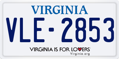 VA license plate VLE2853