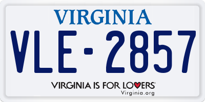 VA license plate VLE2857