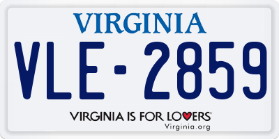 VA license plate VLE2859