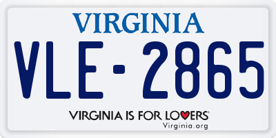VA license plate VLE2865
