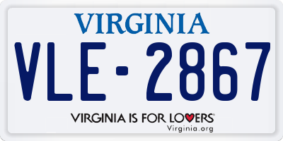 VA license plate VLE2867