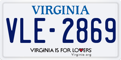 VA license plate VLE2869