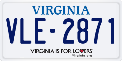 VA license plate VLE2871