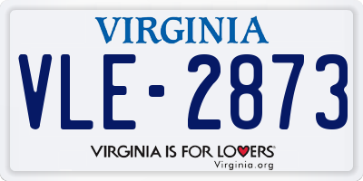 VA license plate VLE2873