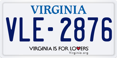 VA license plate VLE2876