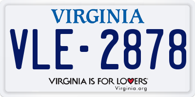 VA license plate VLE2878