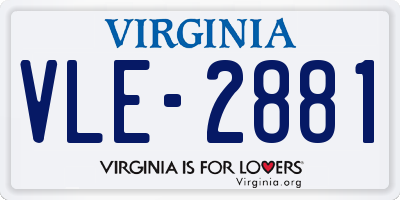 VA license plate VLE2881