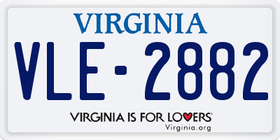VA license plate VLE2882