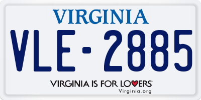VA license plate VLE2885