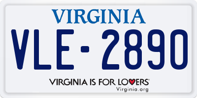 VA license plate VLE2890