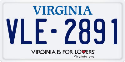 VA license plate VLE2891