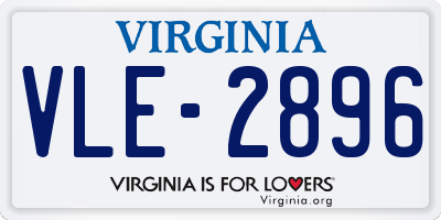 VA license plate VLE2896