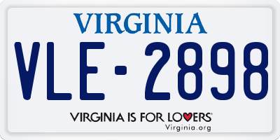 VA license plate VLE2898