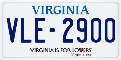 VA license plate VLE2900
