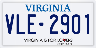 VA license plate VLE2901