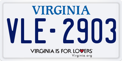VA license plate VLE2903
