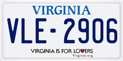 VA license plate VLE2906