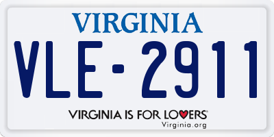 VA license plate VLE2911