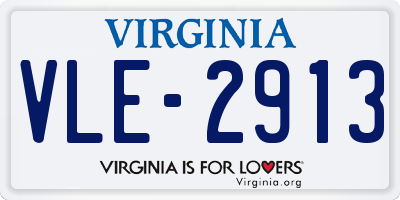 VA license plate VLE2913