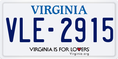 VA license plate VLE2915