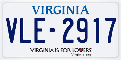 VA license plate VLE2917