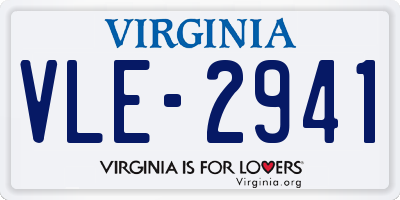 VA license plate VLE2941