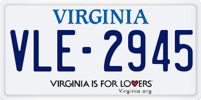 VA license plate VLE2945