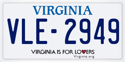 VA license plate VLE2949