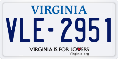 VA license plate VLE2951