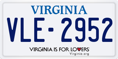 VA license plate VLE2952