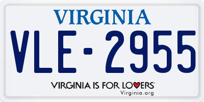 VA license plate VLE2955