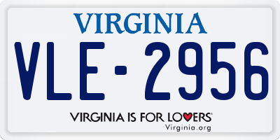 VA license plate VLE2956