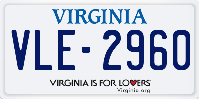 VA license plate VLE2960