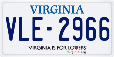 VA license plate VLE2966