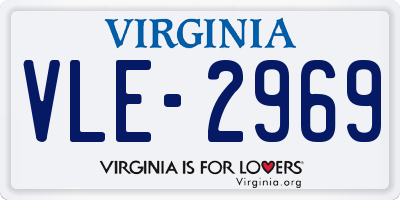 VA license plate VLE2969