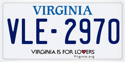 VA license plate VLE2970