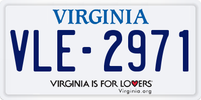 VA license plate VLE2971