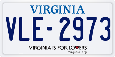 VA license plate VLE2973
