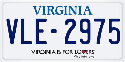 VA license plate VLE2975
