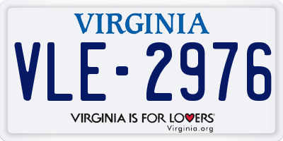 VA license plate VLE2976