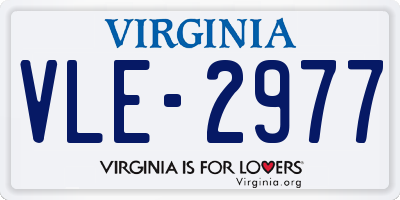 VA license plate VLE2977