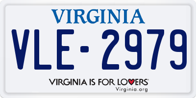 VA license plate VLE2979