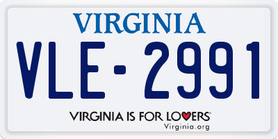 VA license plate VLE2991