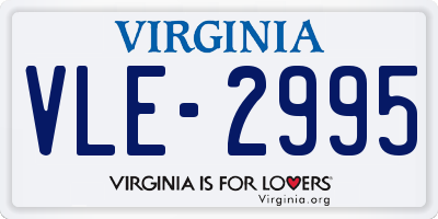 VA license plate VLE2995