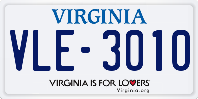 VA license plate VLE3010