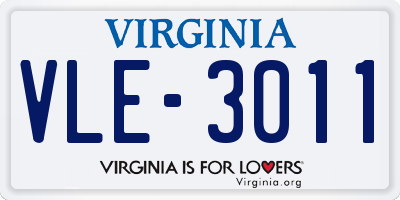 VA license plate VLE3011