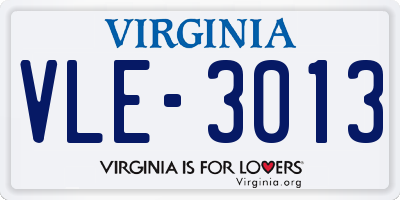 VA license plate VLE3013
