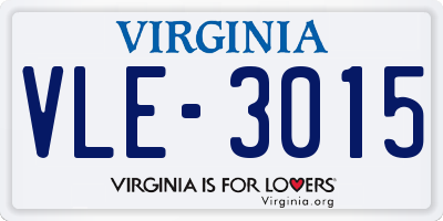 VA license plate VLE3015