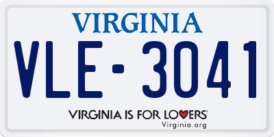 VA license plate VLE3041