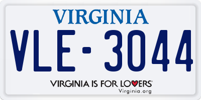 VA license plate VLE3044